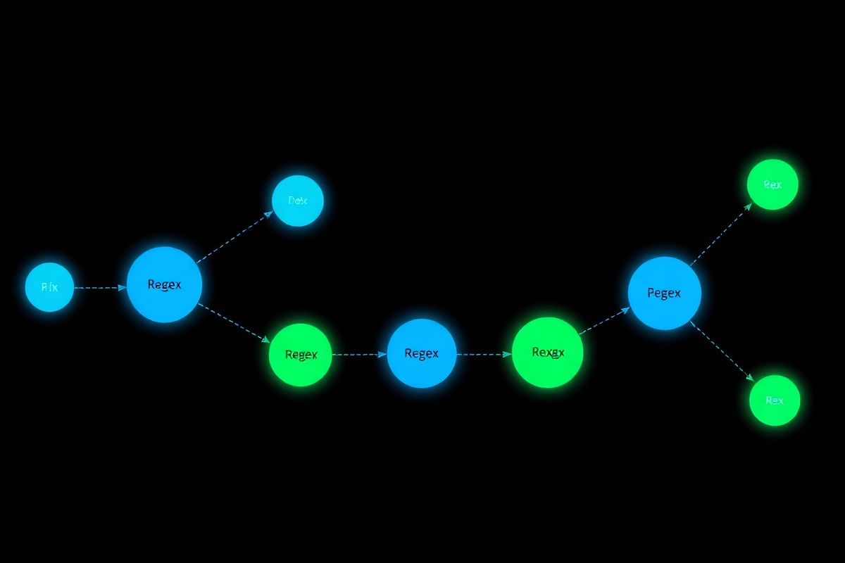 Node-based regex execution graph showing backtracking paths in the RegExLab visualizer